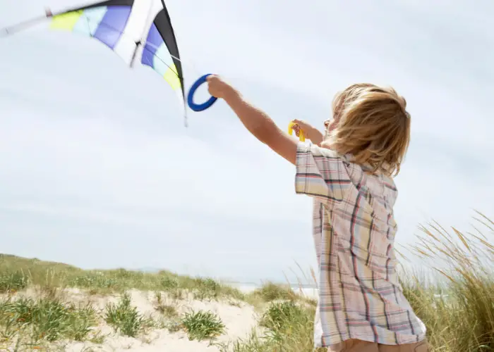 Child flying a kite