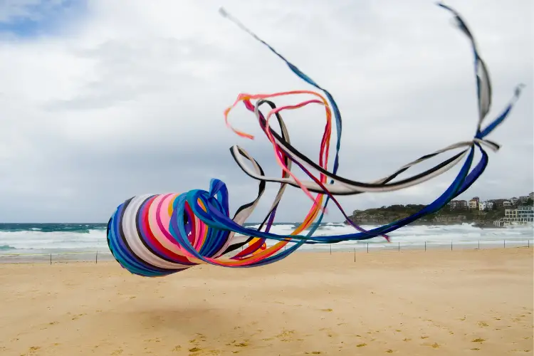 Kite on windy beach