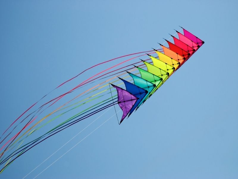 Dual-Line Stunt Kites In Tandem